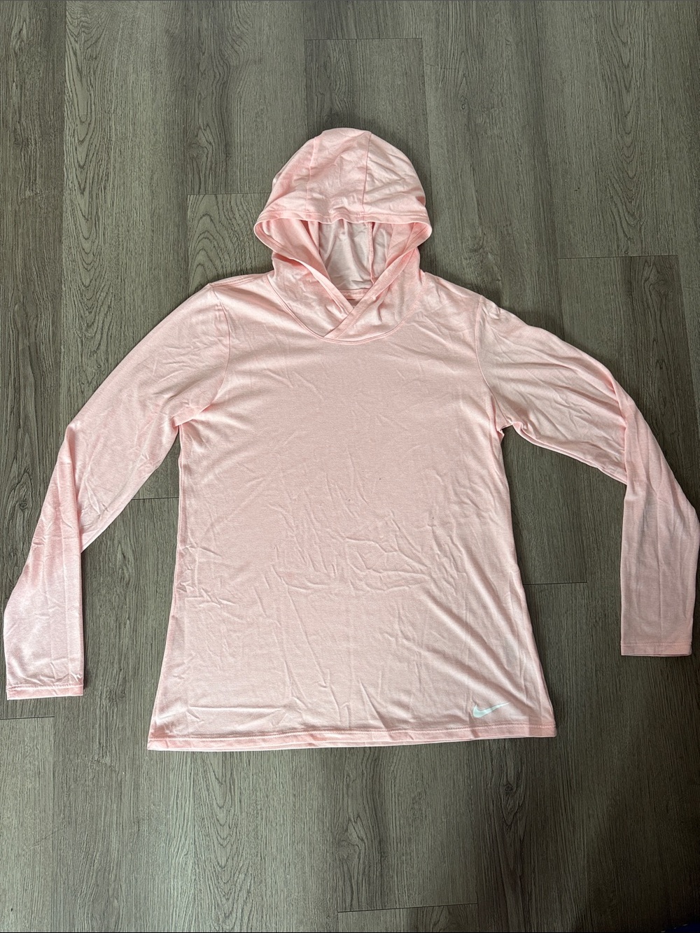 Nike Light Pink Long Sleeve Hooded Athletic Top